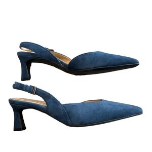 Naturalizer Blue Slingback Kitten Heels
